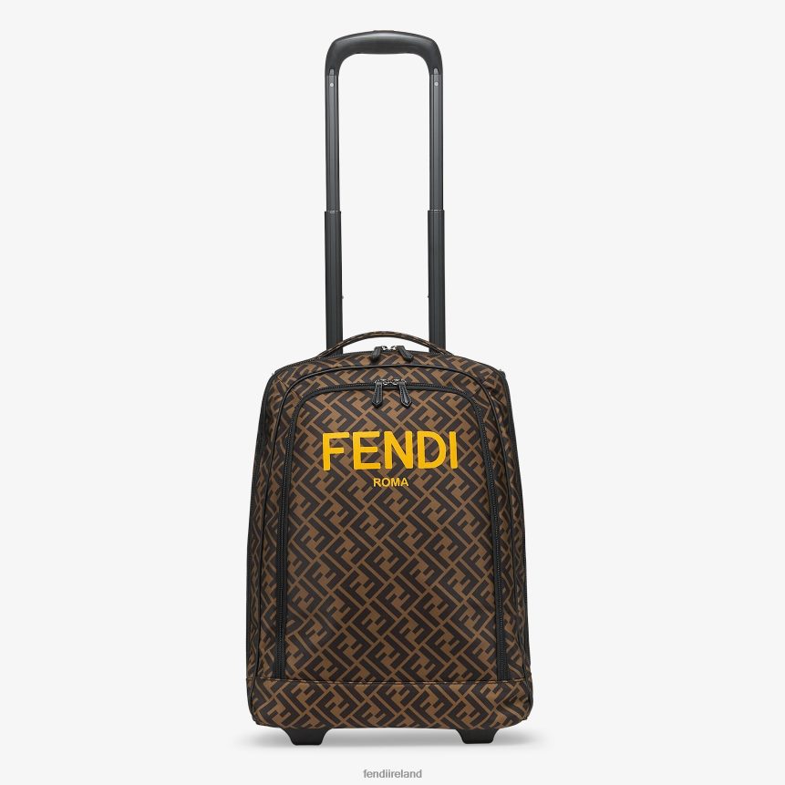 Fendi Kids "Back To School" Junior Backpack With Wheels And All-Over Logo R06TFR2827 Accessories Fashion