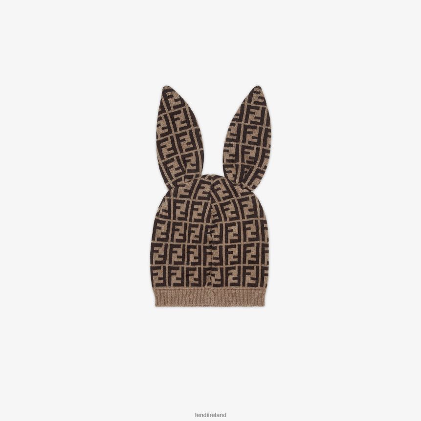 Fendi Kids FF Logo Knit Hat R06TFR2788 Accessories Fashion