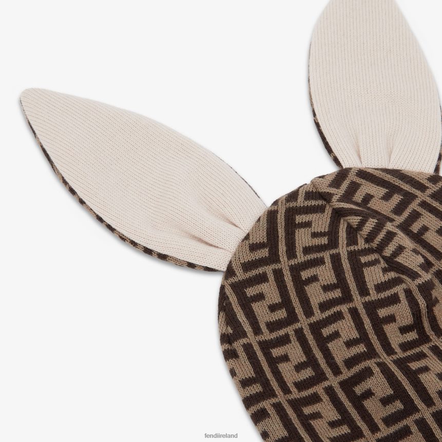 Fendi Kids FF Logo Knit Hat R06TFR2788 Accessories Fashion