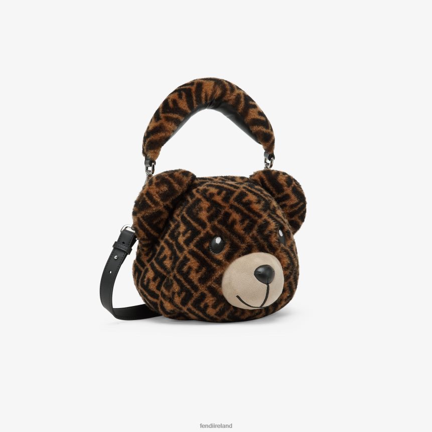 Fendi Kids FF Shearling Teddy Bear Bag R06TFR2891 Accessories Multicolor