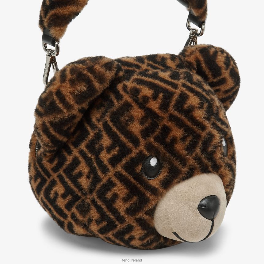 Fendi Kids FF Shearling Teddy Bear Bag R06TFR2891 Accessories Multicolor