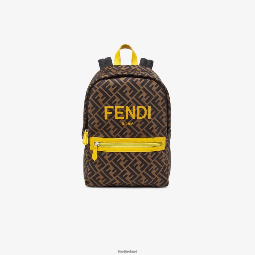Fendi Kids FF Nylon Backpack With Roma Print R06TFR2906 Accessories Multicolor