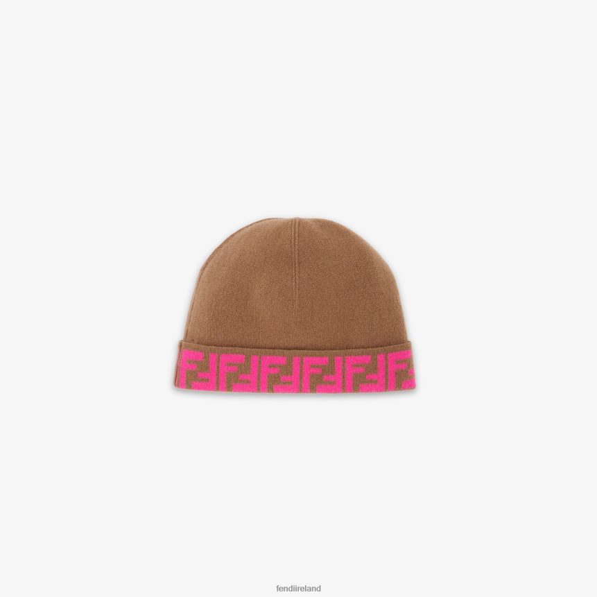 Fendi Kids Reversible Junior Hat In And Fuchsia Knit R06TFR2859 Accessories Multicolor