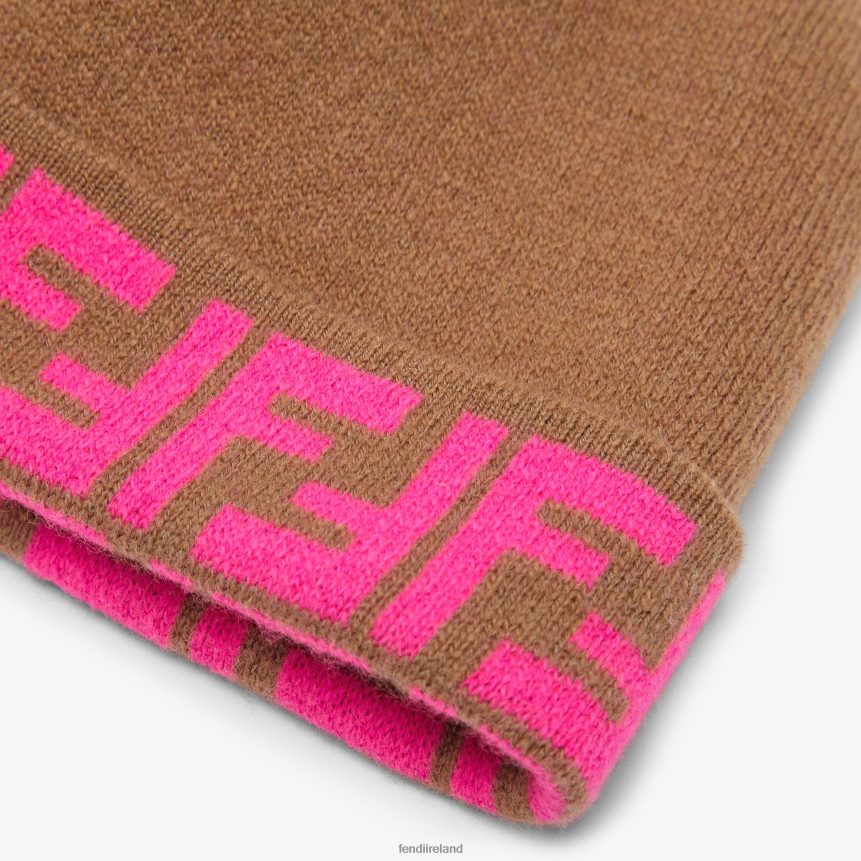 Fendi Kids Reversible Junior Hat In And Fuchsia Knit R06TFR2859 Accessories Multicolor