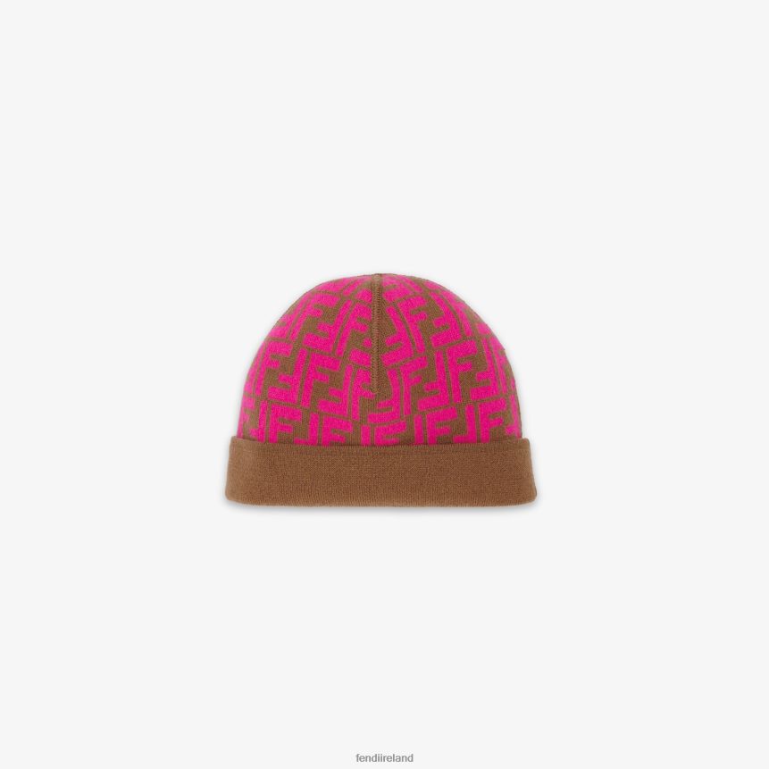 Fendi Kids Reversible Junior Hat In And Fuchsia Knit R06TFR2859 Accessories Multicolor