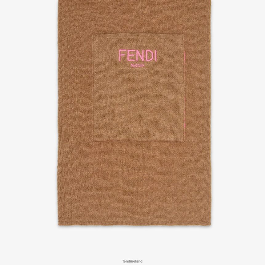 Fendi Kids Reversible Junior Scarf In And Fuchsia Knit R06TFR2853 Accessories Multicolor