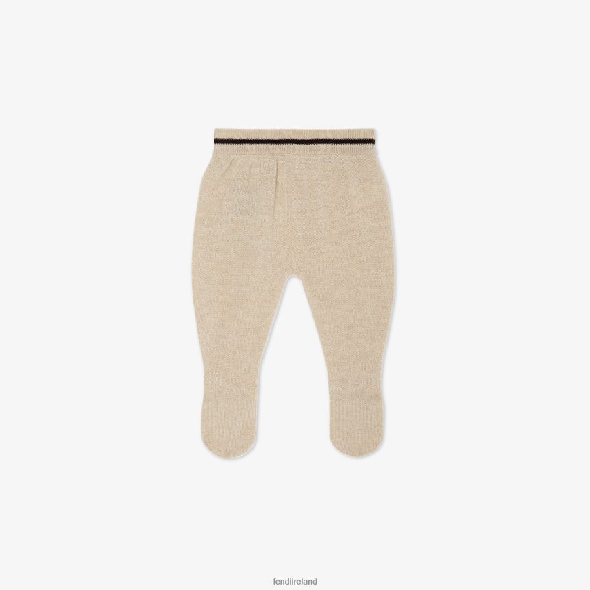 Fendi Kids 100% Cashmere Footed Baby Pants R06TFR2791 Apparel Fashion