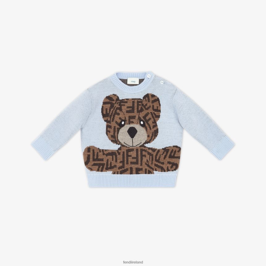 Fendi Kids Baby Wool Teddy Bear Pullover R06TFR2816 Apparel Multicolor
