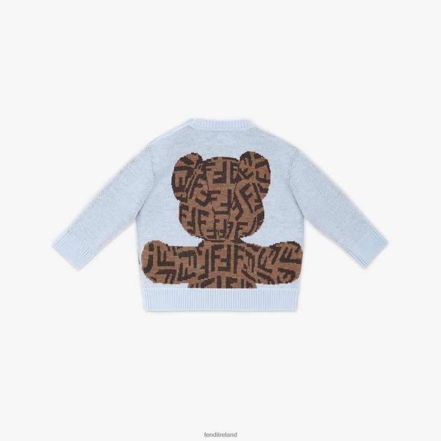Fendi Kids Baby Wool Teddy Bear Pullover R06TFR2816 Apparel Multicolor