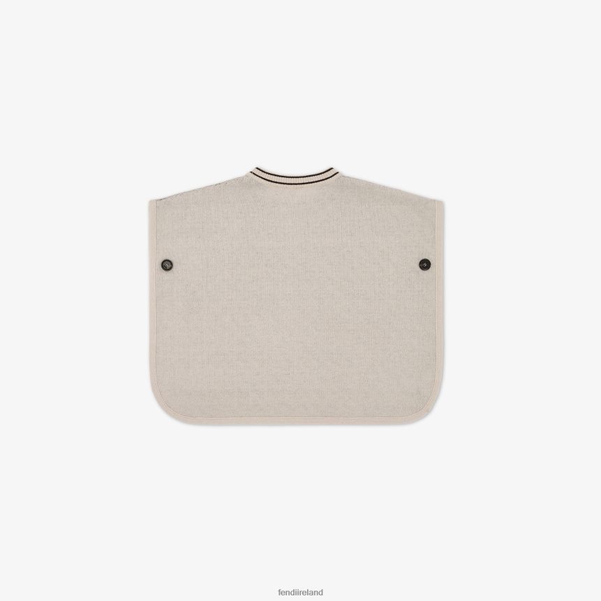 Fendi Kids Cotton And Cashmere And FF Logo Reversible Baby Cape R06TFR2831 Apparel Fashion