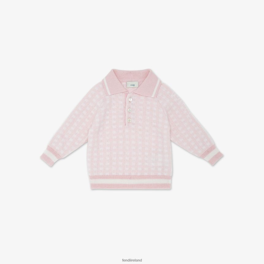 Fendi Kids Cotton Cashmere Knitted Sweater R06TFR2814 Apparel Multicolor