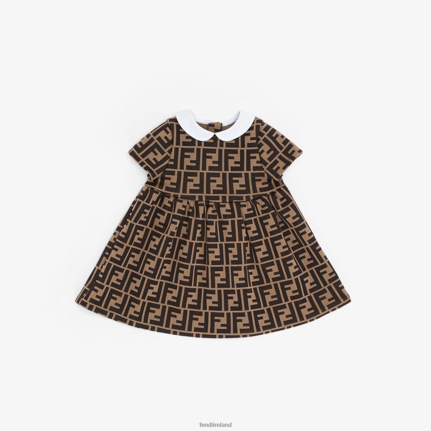 Fendi Kids Fabric Baby Girl Dress R06TFR2843 Apparel Brown