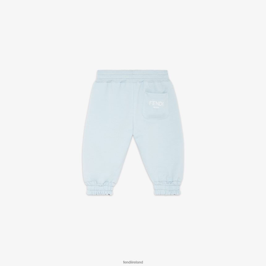 Fendi Kids Fleece And FF Nylon Reversible Pants R06TFR2817 Apparel Light blue