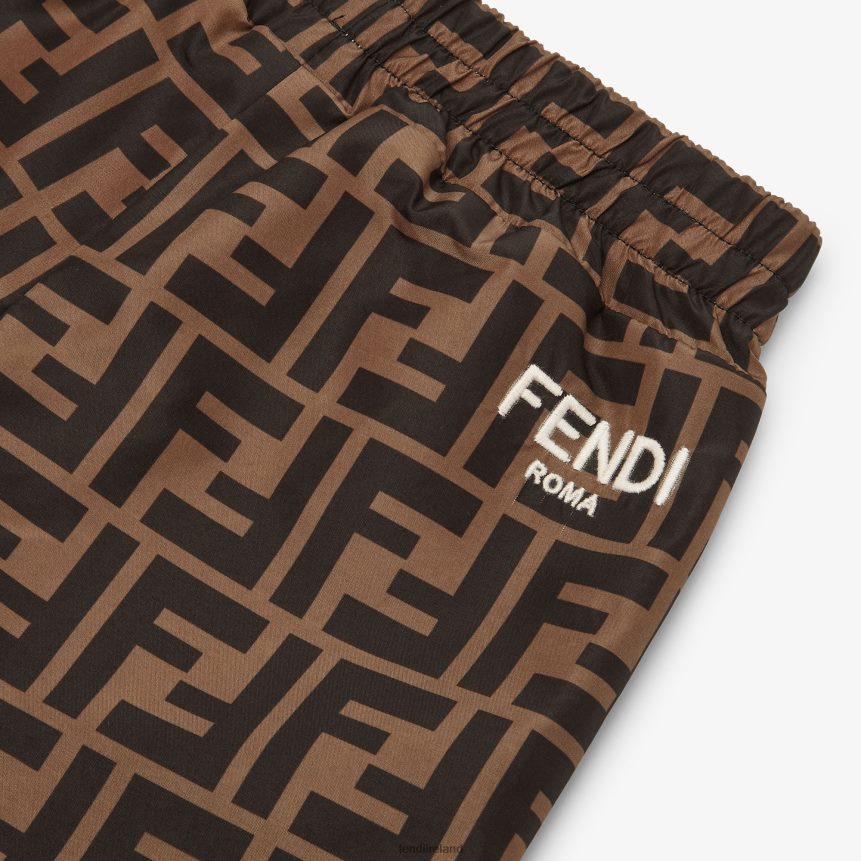 Fendi Kids Fleece And FF Nylon Reversible Pants R06TFR2817 Apparel Light blue