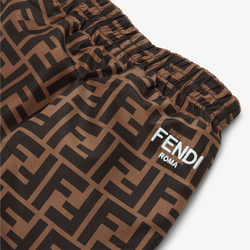 Fendi Kids Fleece And FF Nylon Reversible Pants R06TFR2818 Apparel Pink