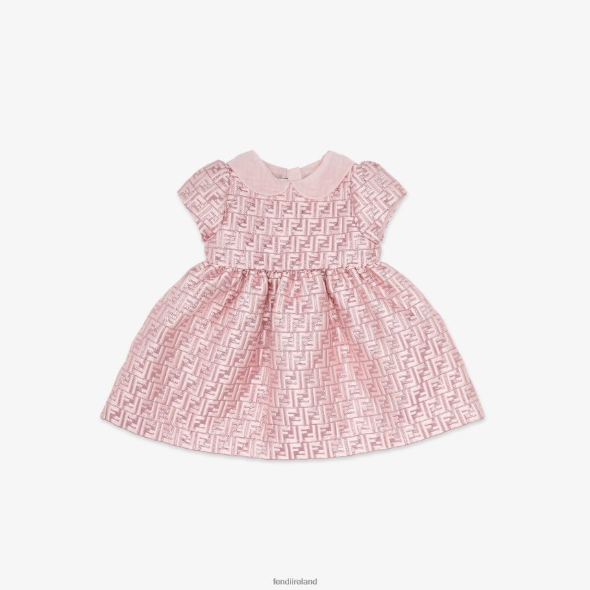 Fendi Kids Jacquard Baby Dress R06TFR2763 Apparel Pink