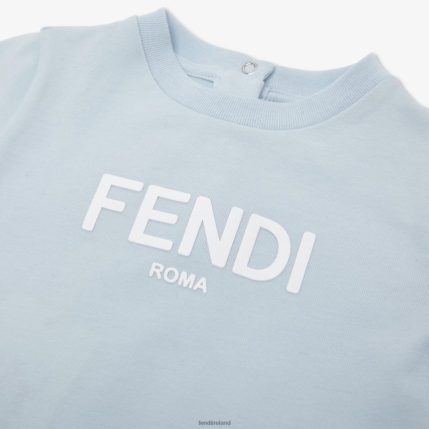 Fendi Kids Jersey Baby T-Shirt R06TFR2767 Apparel Light blue