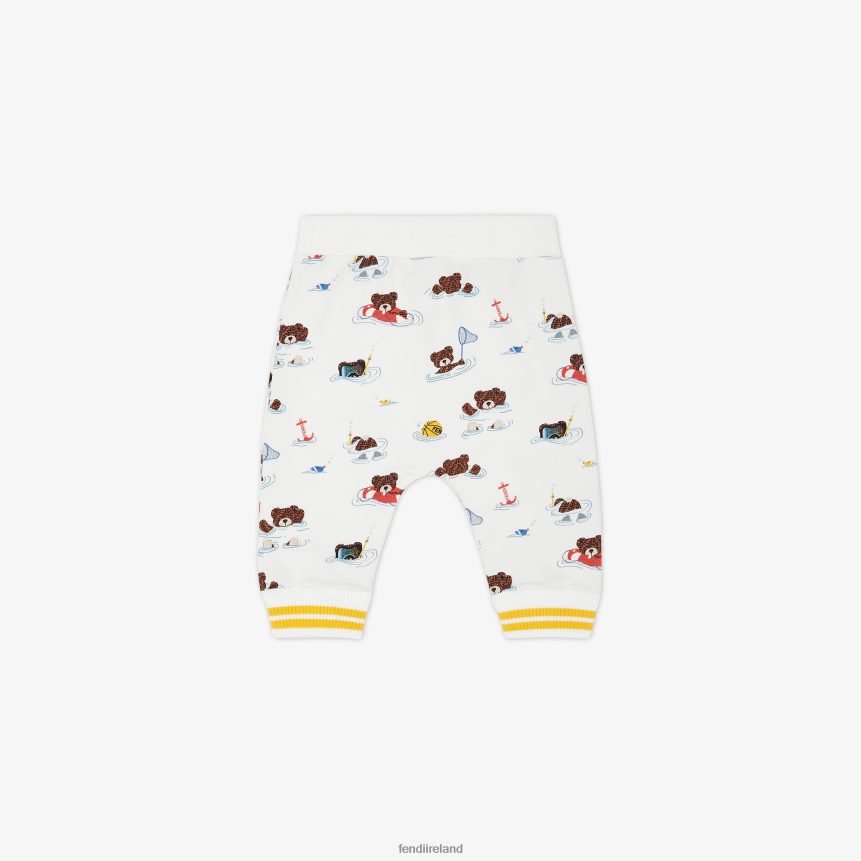 Fendi Kids Jersey Pants With Multiprint R06TFR2800 Apparel Multicolor