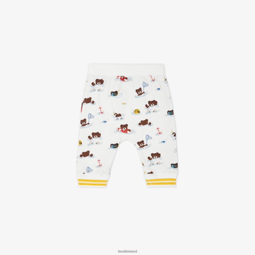 Fendi Kids Jersey Pants With Multiprint R06TFR2800 Apparel Multicolor
