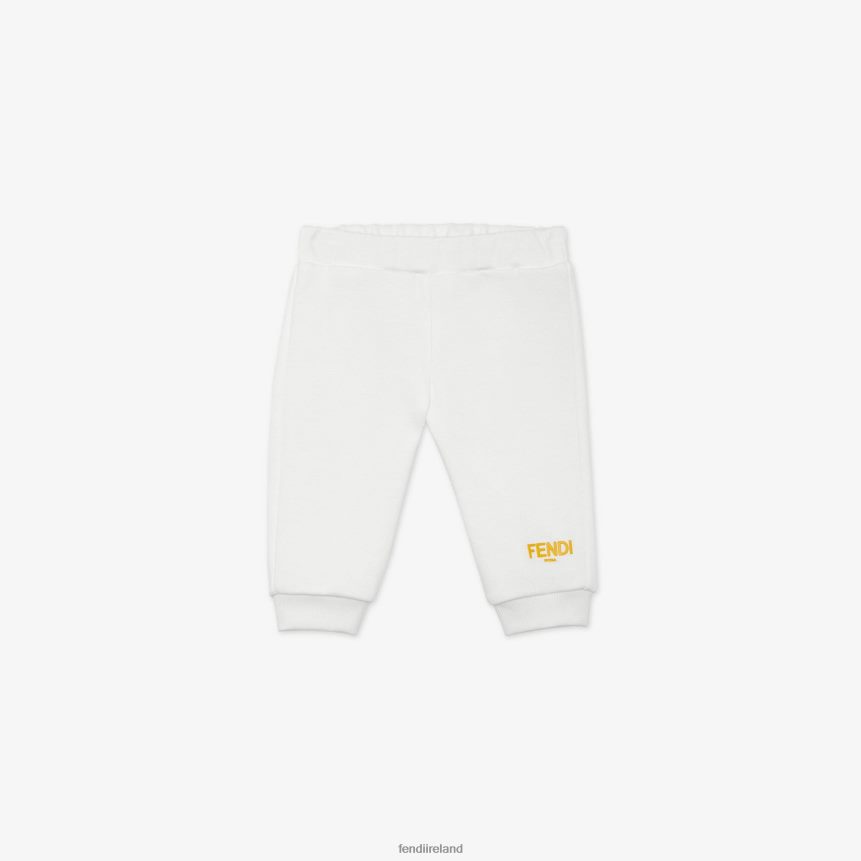 Fendi Kids Jersey Roma Pants R06TFR2819 Apparel White