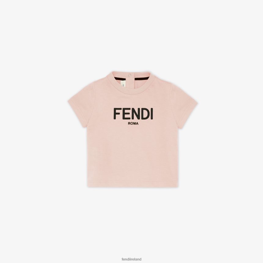 Fendi Kids Jersey Roma T-Shirt R06TFR2811 Apparel Pink