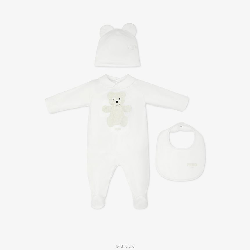 Fendi Kids Jersey Teddy Bear Kit R06TFR2778 Apparel White