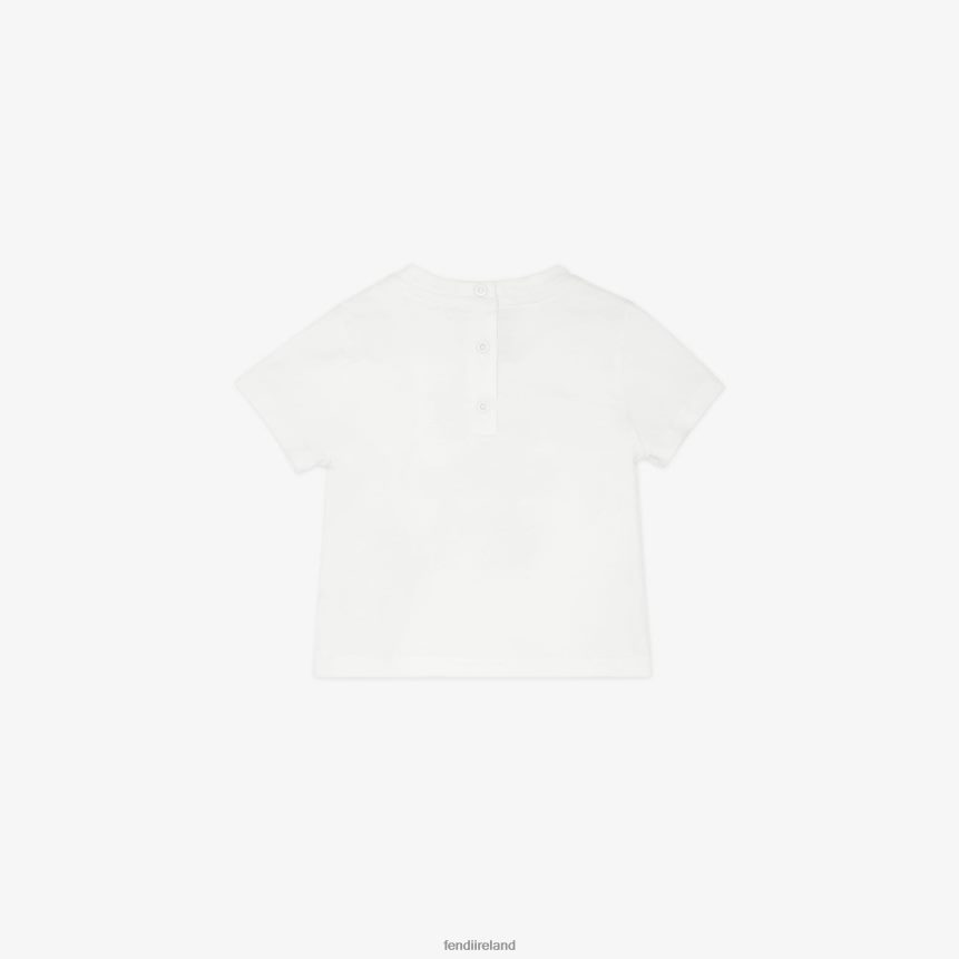 Fendi Kids Jersey Teddy Bear T-Shirt R06TFR2797 Apparel White