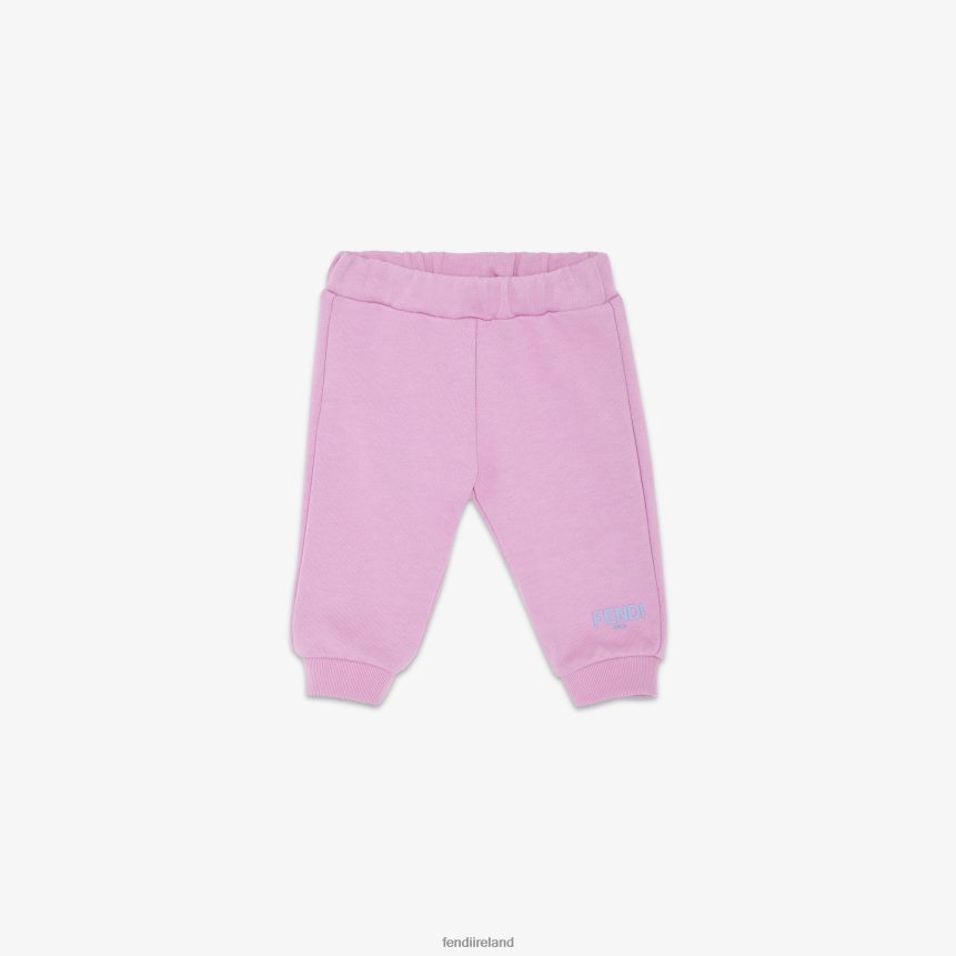 Fendi Kids Lilac Jersey Roma Pants R06TFR2801 Apparel Purple