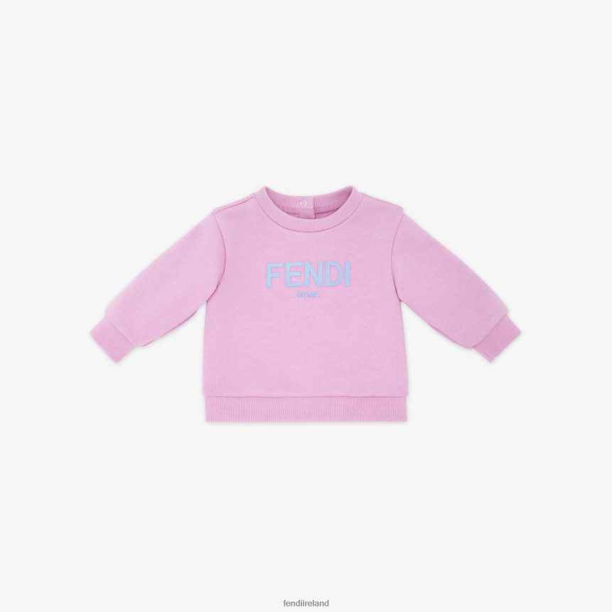 Fendi Kids Lilac Jersey Roma Sweatshirt R06TFR2799 Apparel Purple