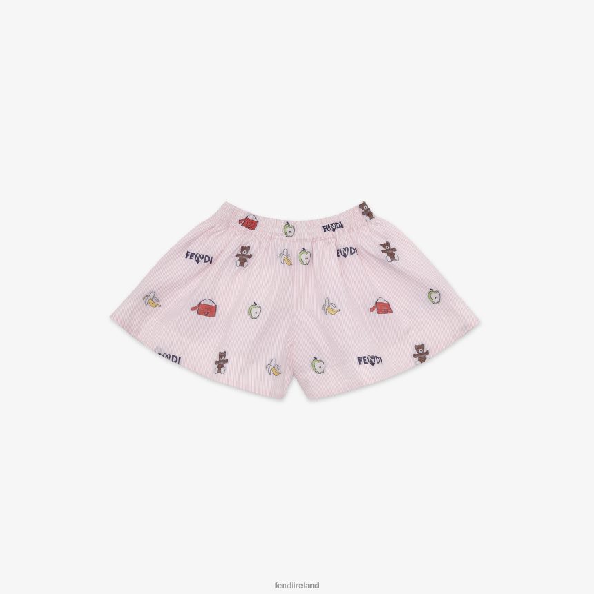 Fendi Kids Multipoplin Baby Shorts R06TFR2769 Apparel Pink