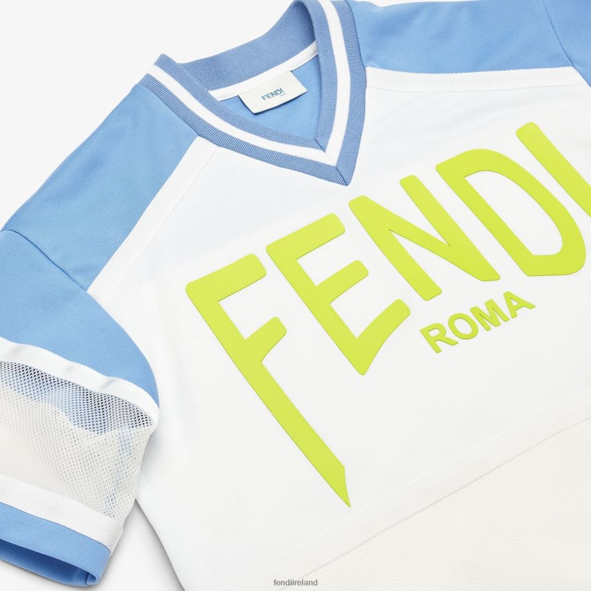Fendi Kids Acetate Maxi T-Shirt With Lettering R06TFR2968 Apparel White