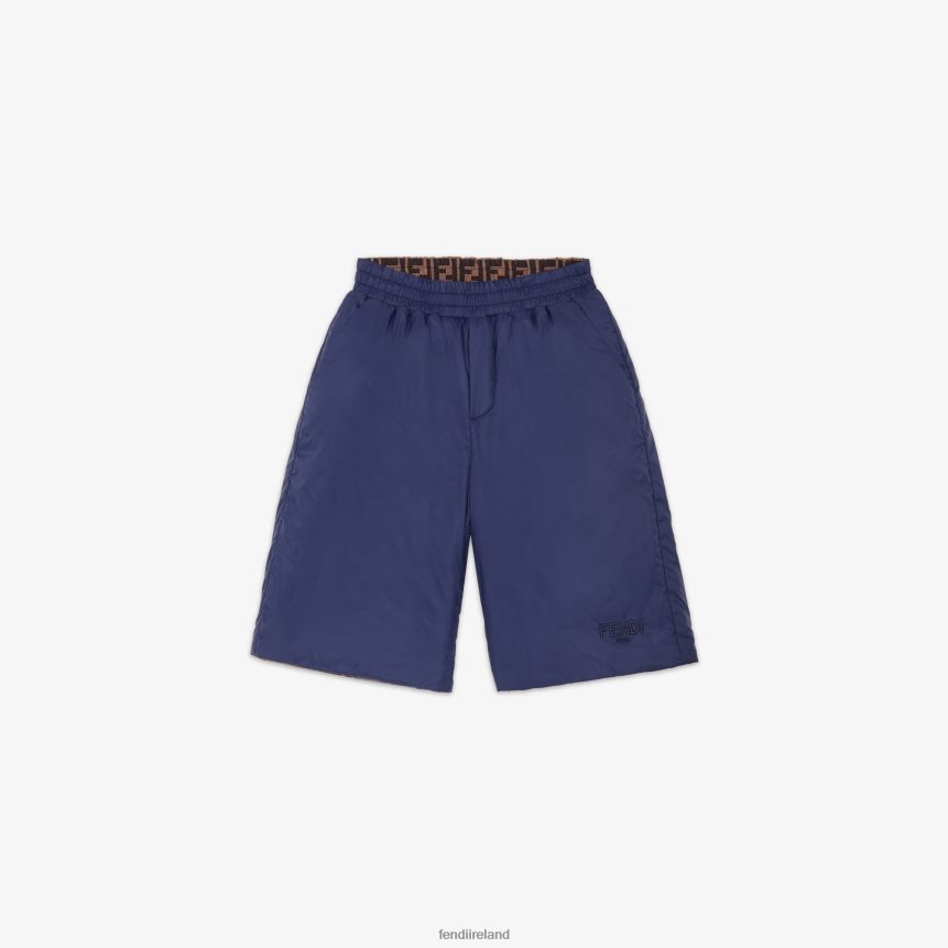 Fendi Kids Nylon And FF Reversible Bermudas R06TFR2965 Apparel Blue