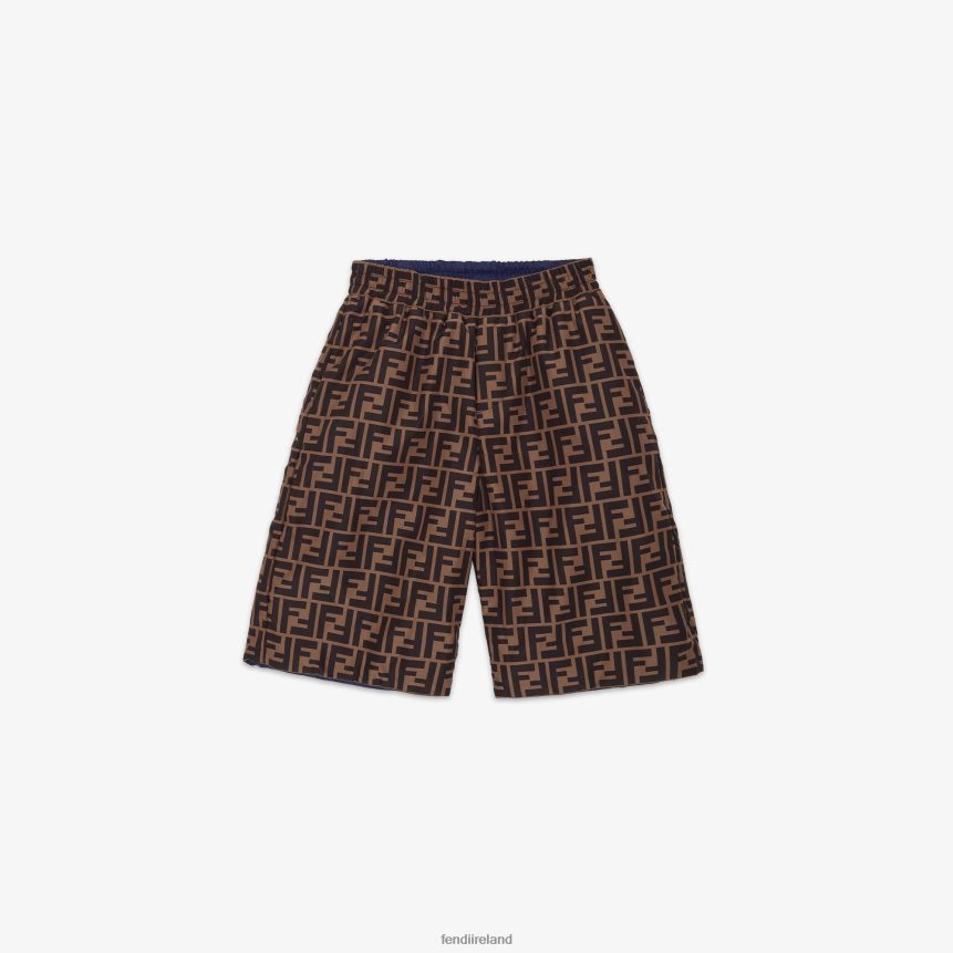 Fendi Kids Nylon And FF Reversible Bermudas R06TFR2965 Apparel Blue