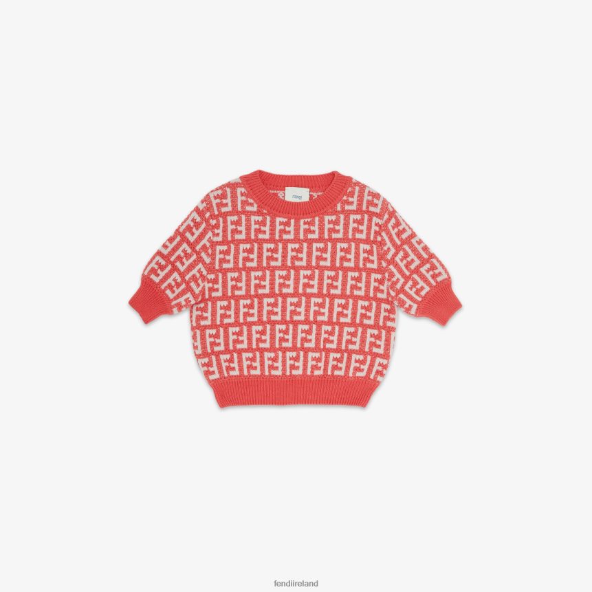 Fendi Kids Coral Knit Junior Top R06TFR2921 Apparel Multicolor
