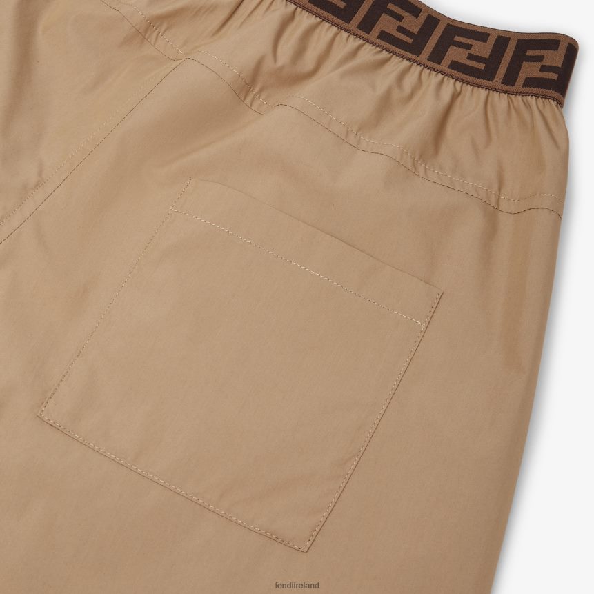 Fendi Kids Cotton And Nylon Pants R06TFR2934 Apparel Beige