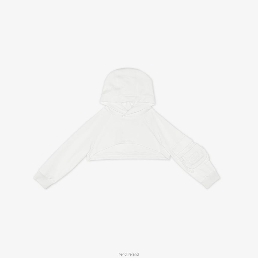 Fendi Kids Cropped Sweatshirt With Baguette R06TFR2904 Apparel White