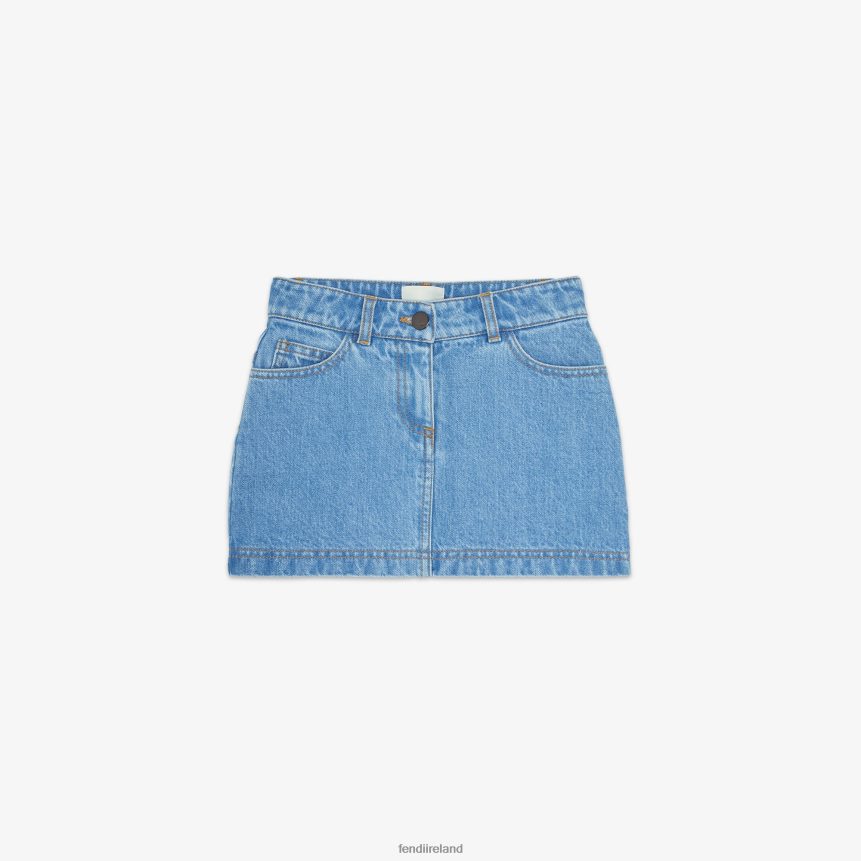 Fendi Kids Denim Junior Skirt R06TFR2922 Apparel Blue