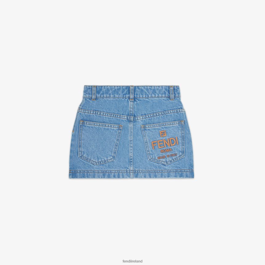 Fendi Kids Denim Junior Skirt R06TFR2922 Apparel Blue