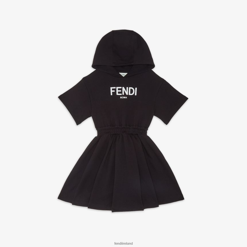 Fendi Kids Fleece Roma Dress R06TFR2882 Apparel Black