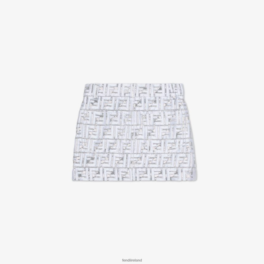 Fendi Kids Jacquard Junior Skirt R06TFR2866 Apparel Silver