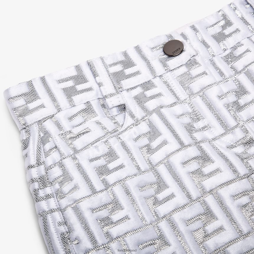 Fendi Kids Jacquard Junior Skirt R06TFR2866 Apparel Silver