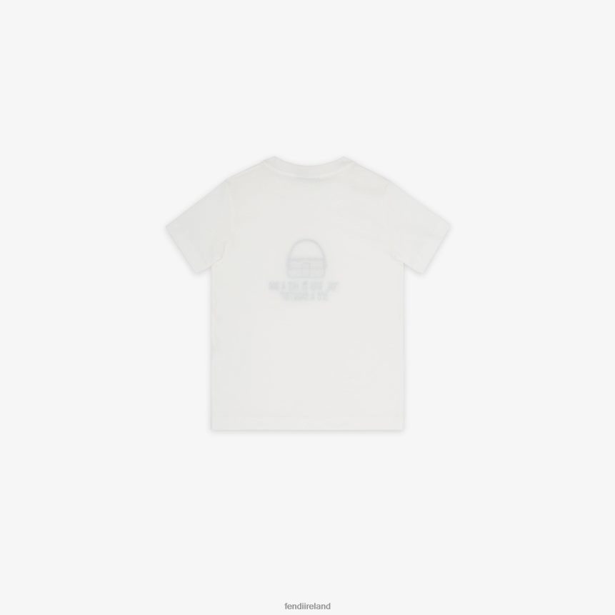 Fendi Kids Jersey Junior T-Shirt With Embroidery R06TFR2920 Apparel White