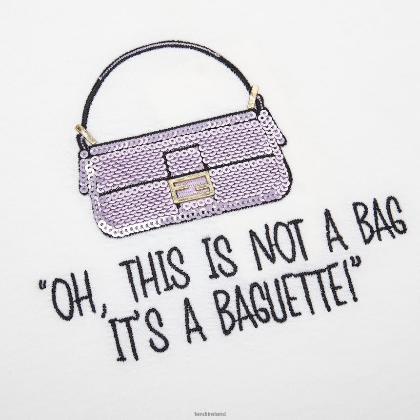 Fendi Kids Jersey Junior T-Shirt With Embroidery R06TFR2920 Apparel White