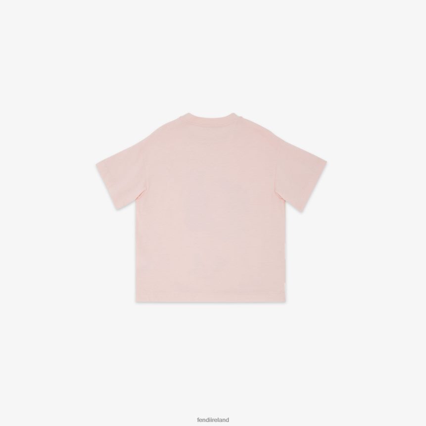 Fendi Kids Jersey T-Shirt With Print R06TFR2886 Apparel Pink