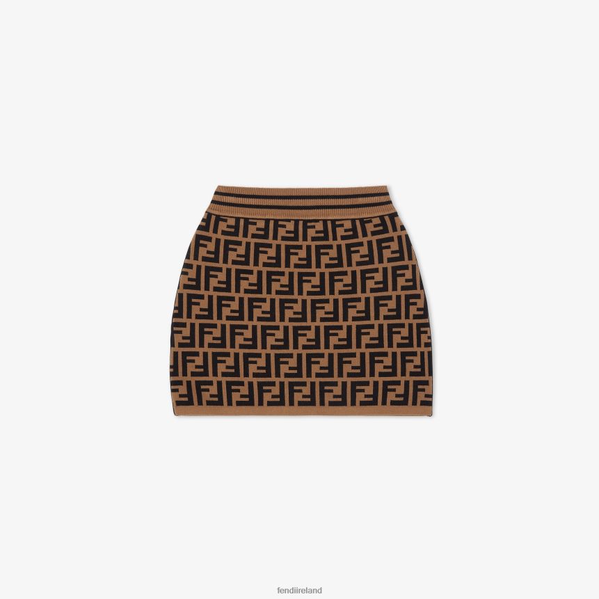 Fendi Kids Junior Knit Skirt With FF Motif R06TFR2943 Apparel Fashion