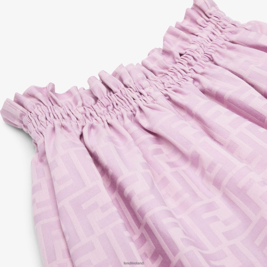 Fendi Kids Lilac FF Cotton Shorts R06TFR2930 Apparel Purple