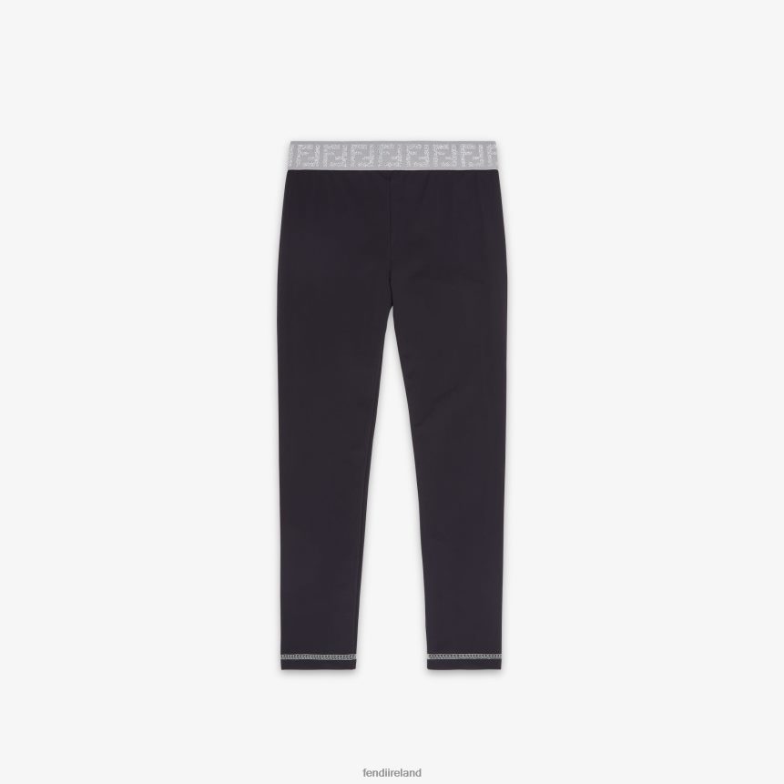 Fendi Kids Lycra Junior Leggings R06TFR2869 Apparel Black