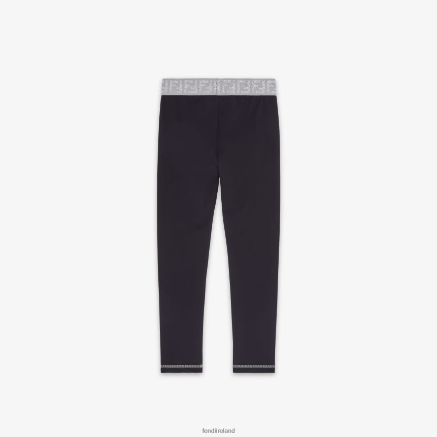 Fendi Kids Lycra Junior Leggings R06TFR2869 Apparel Black