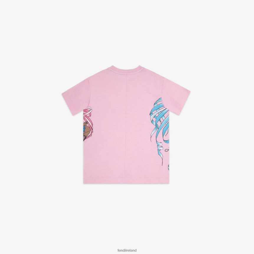 Fendi Kids Multijersey Junior T-Shirt R06TFR2856 Apparel Pink