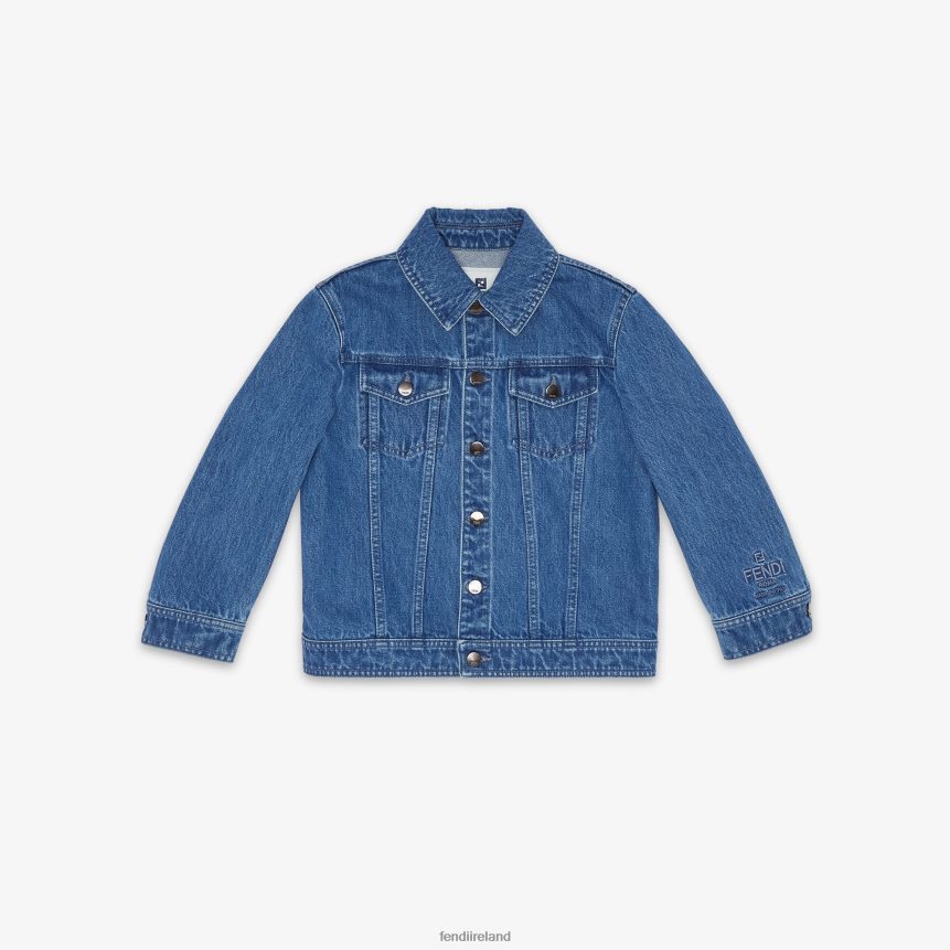 Fendi Kids Denim Junior Jacket R06TFR2919 Apparel Blue